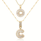 💖2 Pack - Initial Letter Pendant Necklaces