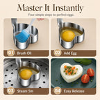 🥚🍳304 Stainless Steel Egg Ring Mold – Fun Breakfast Shapes, Leak-Resistant Flat Base & Easy-Release Design