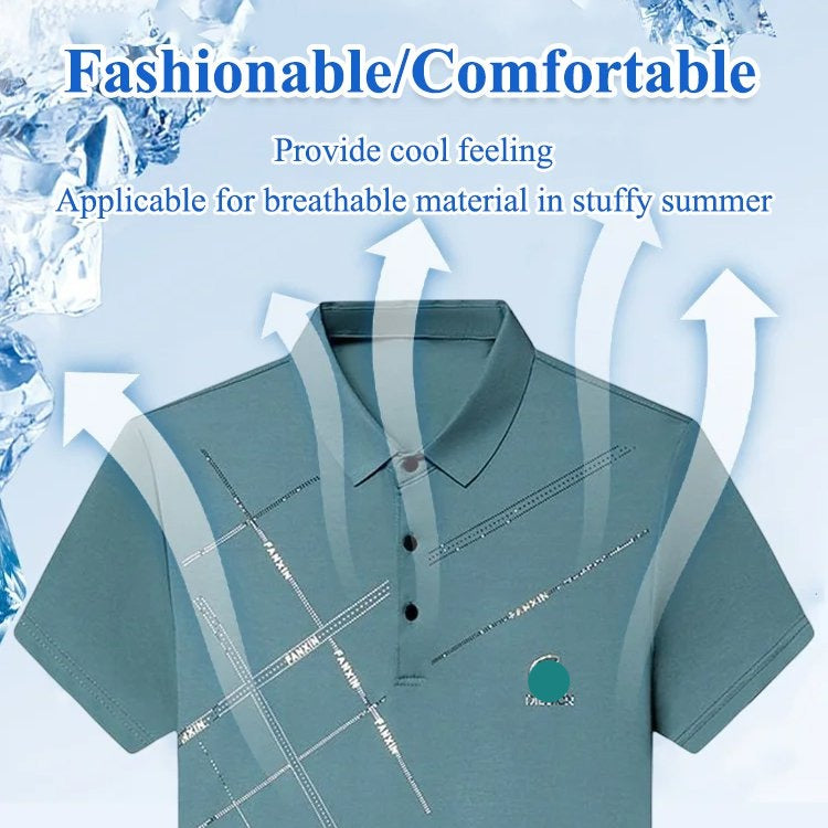 Men's Ice Silk Stretch Shirt – Waterproof, Quick-Dry & Eco-Friendly – Cool Breathable Tech Fabric Shirt 🌿