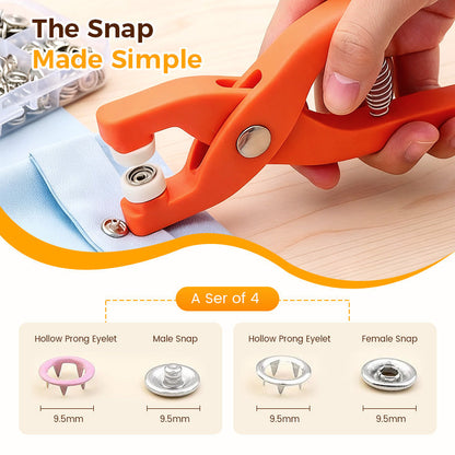 🔥Metal Snap Buttons with Fastener Plier Tool Kit