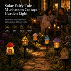 🌙🏡Solar Fairy-Tale Mushroom Cottage Garden Light