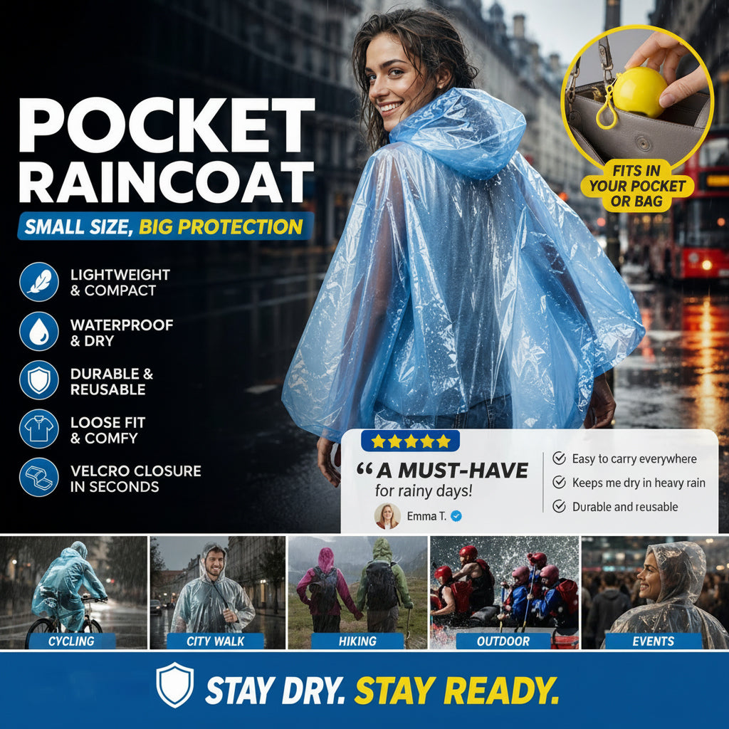 Mini Ball Shape Disposable Raincoat – Ultra‑compact ball packaging fits in any bag, purse or glove box. Waterproof & easy to use – always ready for sudden showers! 🌧️✨
