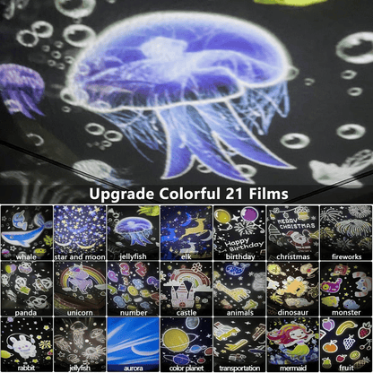 🎃👻 Children's Night Light Projector With 15 Films 🔋Type-C charging
