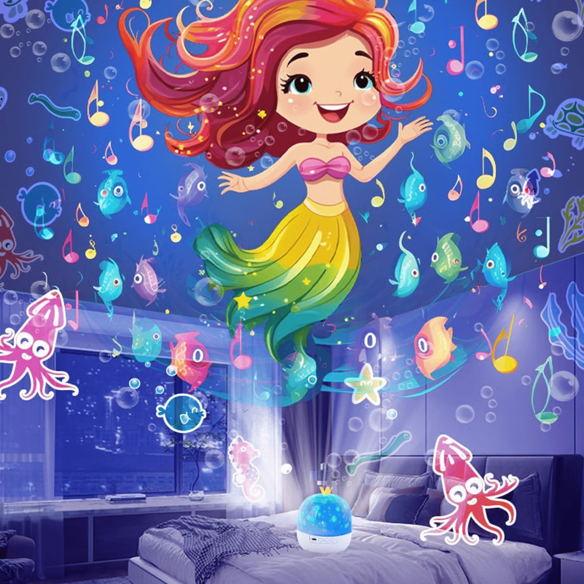 🎃👻 Children's Night Light Projector With 21 Films 🔋Type-C charging