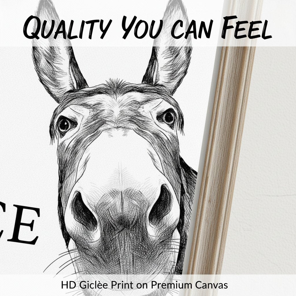 🏡✨Funny Bathroom Wall Art - "Nice Ass" Donkey Print