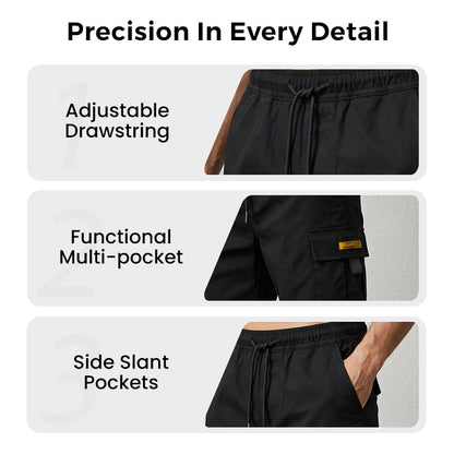 🩳 Men's Cargo Shorts with Drawstring – Easy pull-on, multi-pockets. Lightweight & comfy. Perfect for walks or gardening.