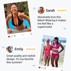 👙High Waisted Tummy Control Colour Block Bikini Sets