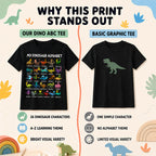 🦖👕Kids Dinosaur Alphabet Graphic T-Shirt