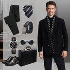🎁Men’s Stylish Notched Lapel Winter Tweed Jacket with White Duck Down Lining