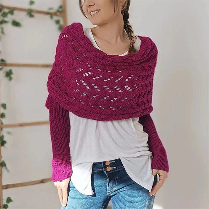🔥Women’s Knitted Cut-Out Shawl Poncho Wrap