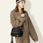 ✨Hot Sale 🎁Multifunctional Compartment Adjustable Wide Shoulder Strap Leather Bag