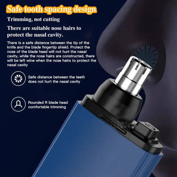 ⚡ Rechargeable Electric Nose Hair Trimmer, Portable Safe Round Head Mens Grooming Tool