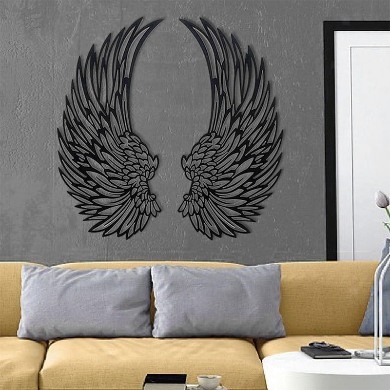 🌟🌟Angel Wings Wall Art In Metal With LED Lights