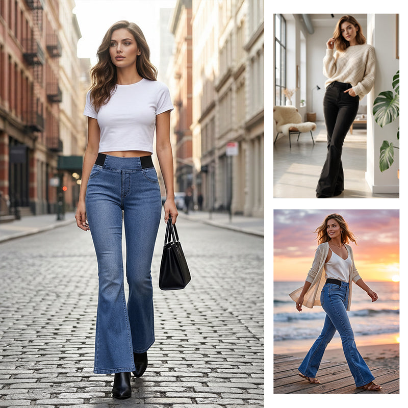 👖 Women's High-Waist Stretch Flare Denim Jeans