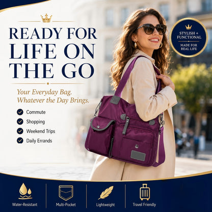 Waterproof Tote Bag – 3-Way Carry & Spacious Organization