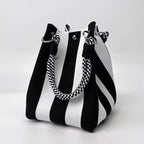 🌴 Boho Striped Knit Bucket Handbag for Women – Handmade Summer Beach Shoulder Bag