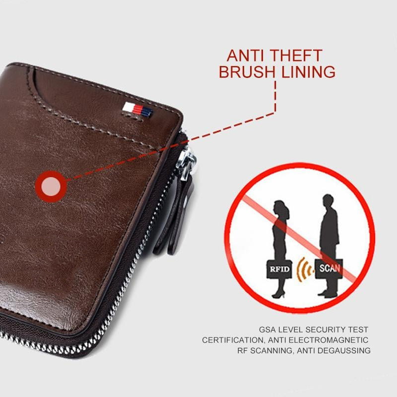 🎁Men's Leather Zip Wallet (RFID Protected)✨
