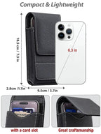 ⚡Waist Belt Cell Phone Pouch 📱 Multi-Pocket Leather Holster with Card Holder