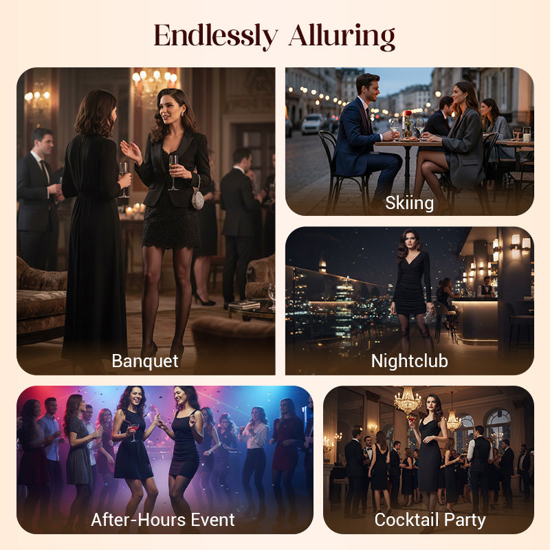 Value Bundle: 8D Oil-Sheen Rose Lace Stockings