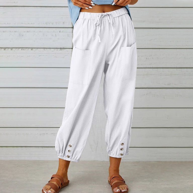 💎 2026 New Women's Summer Cotton Linen Wide-Leg Pants – Breathable, Wrinkle-Free & Relaxed Fit 🍃