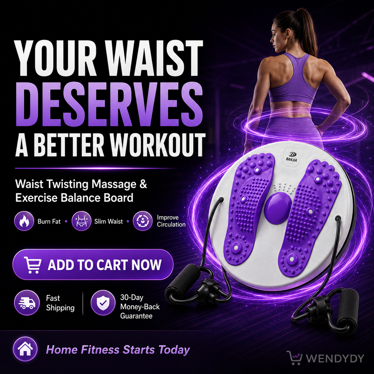 ✨ Waist Twisting Massage & Exercise Balance Board – Burn Fat, Slim Waist & Improve Circulation at Home