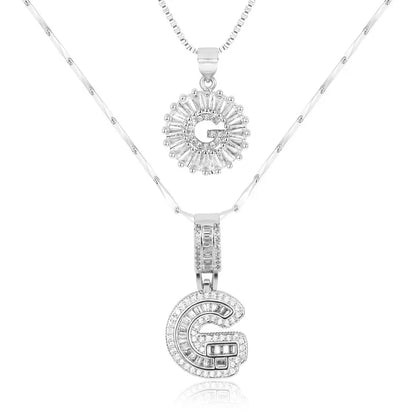 💖2 Pack - Initial Letter Pendant Necklaces