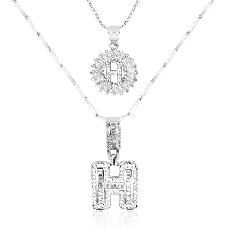 💖2 Pack - Initial Letter Pendant Necklaces
