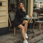 ✨💓Women's Mock Neck Knit A-Line Mini Dress