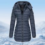 🔥 Winter Women's Mid-length Padded Jacket Warm Solid Color Hooded Jacket