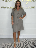 💖New Plus Size Button Up Tunic Dress