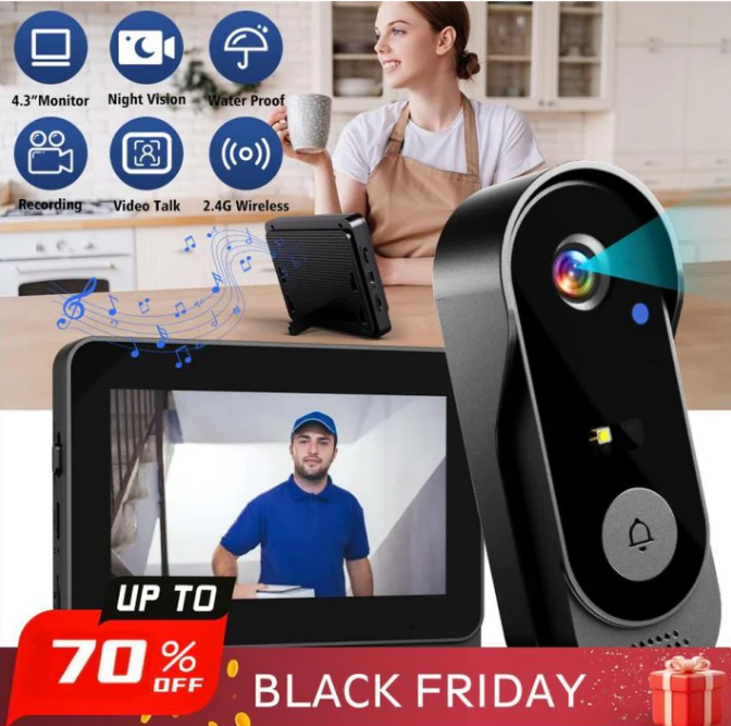 🔥Wireless Video doorbell with Monitor & Camera