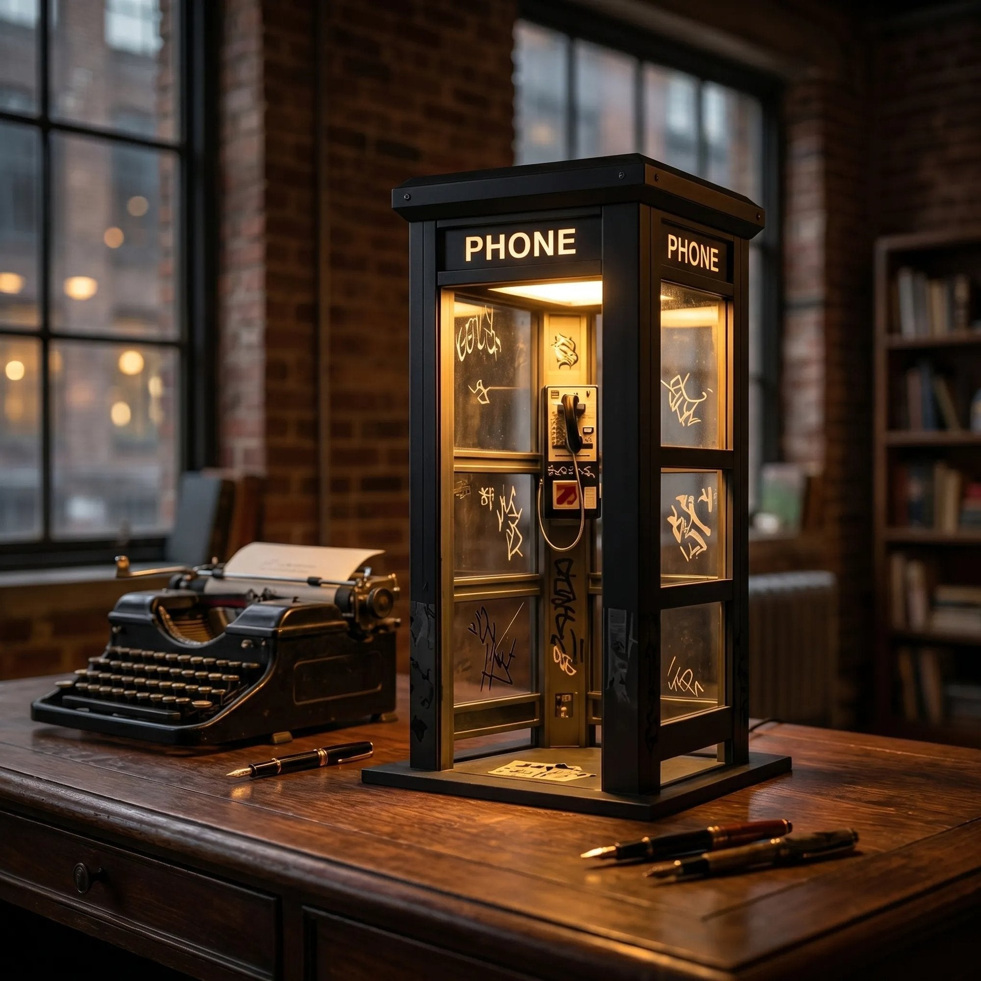 📞✨Vintage Phone Booth Ambient Lamp