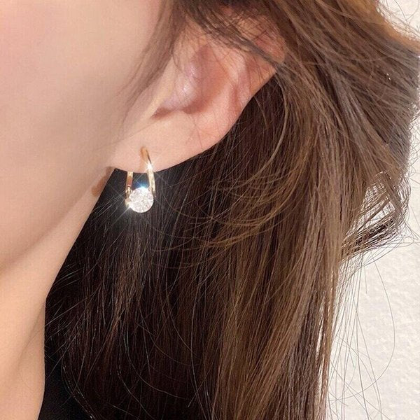 Jolieaprile Diamond Round Stud Earring