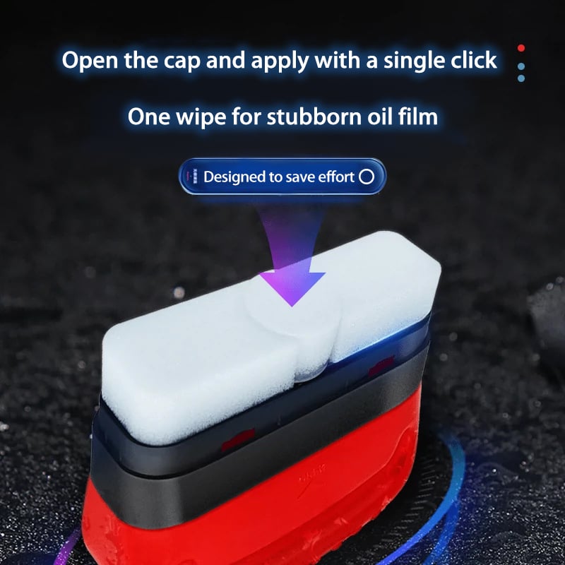 🔥Car Glass Oil Film Cleaner Brush
