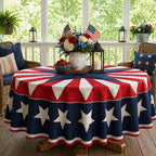 Patriotic Starburst Round Tablecloth