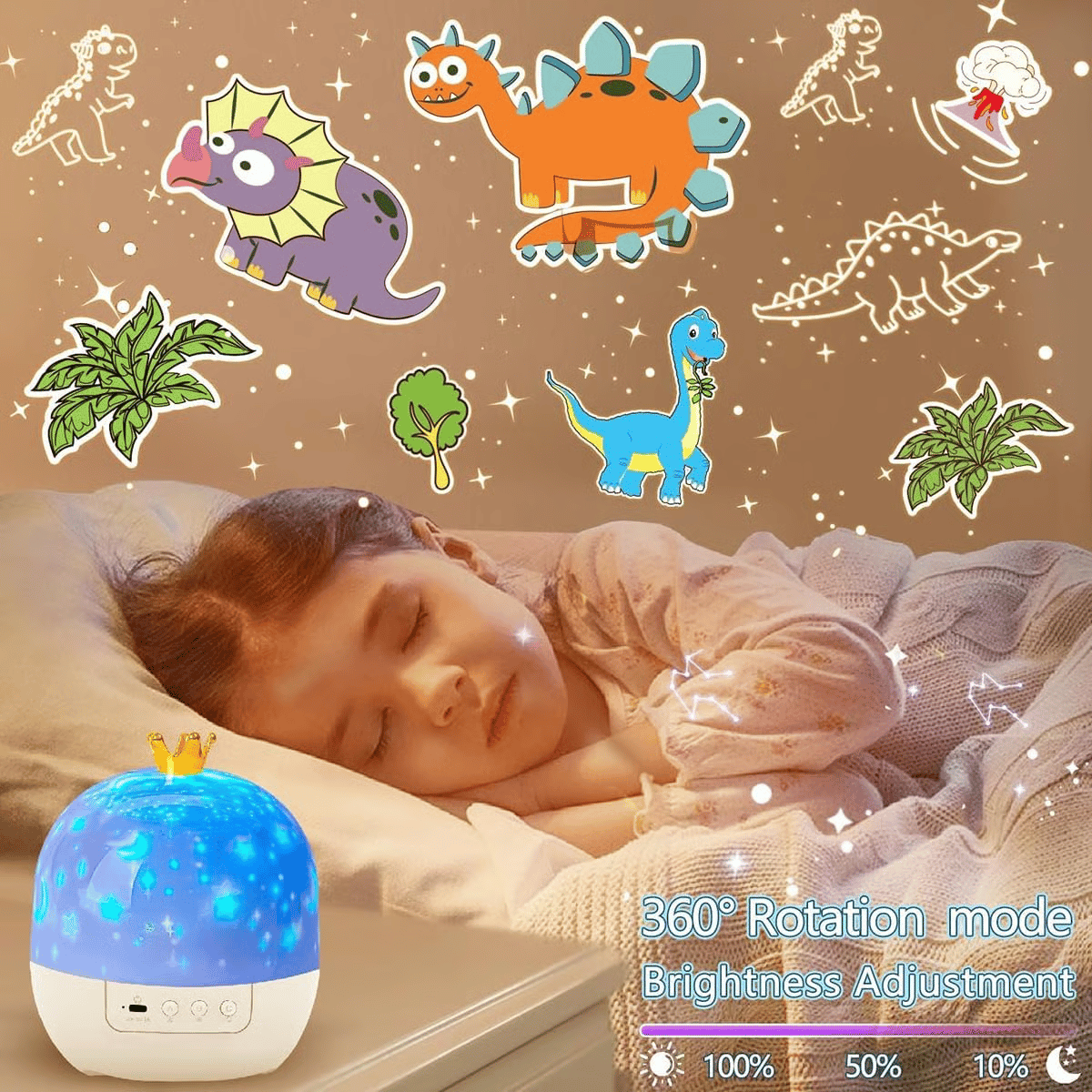 🎃👻 Children's Night Light Projector With 15 Films 🔋Type-C charging