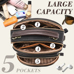 ✨Hot Sale 🎁Multifunctional Compartment Adjustable Wide Shoulder Strap Leather Bag
