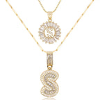 💖2 Pack - Initial Letter Pendant Necklaces
