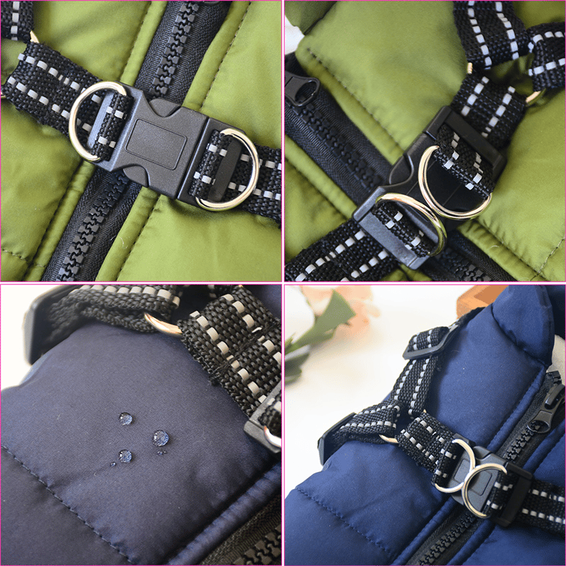 🐶3 in 1 Winter Waterproof Warm Dog Jacket With Built-in Harness
