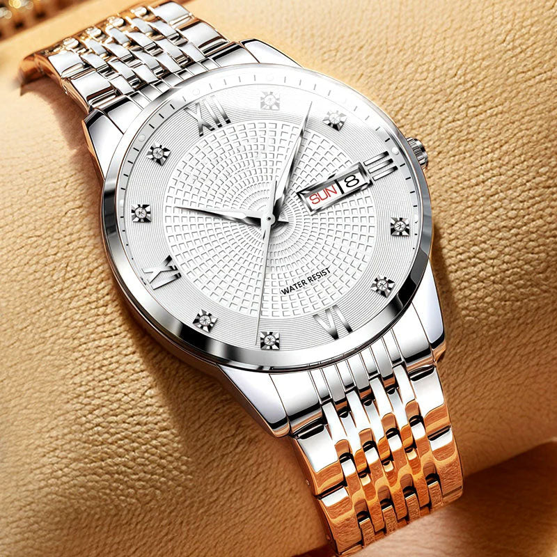 💥Men's Stainless Steel Waterproof Business Watch