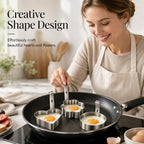 🥚🍳304 Stainless Steel Egg Ring Mold – Fun Breakfast Shapes, Leak-Resistant Flat Base & Easy-Release Design