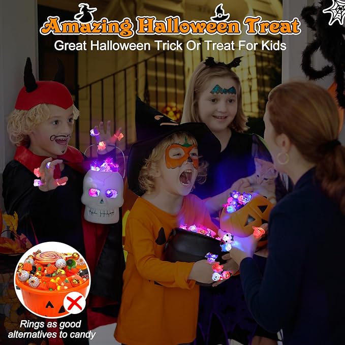 🔥 LAST DAY PROMOTION - 50%OFF 🎃👻 LED Light Halloween Glowing Ring (50pcs set)😍