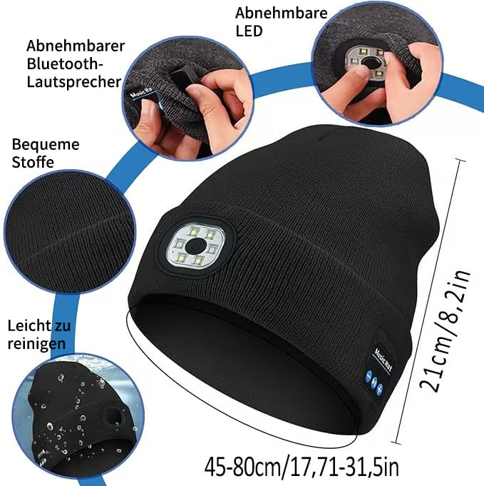 🎅Christmas Pre-sale🎁Peel-Off LED Headlamp Bluetooth Headset Knit Cap