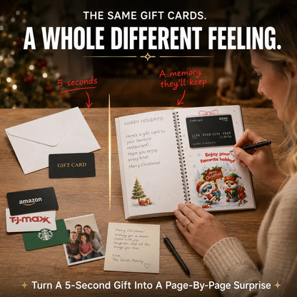 🎄🎁🎅DIY Spiral-Bound Christmas Gift Card Album with Surprise Pages👍
