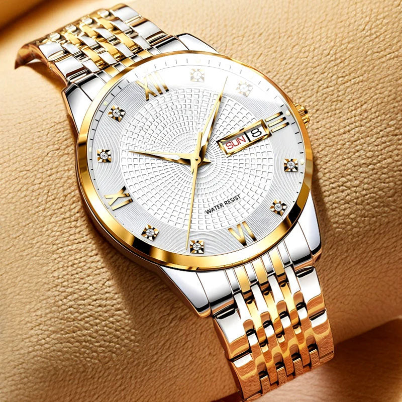 💥Men's Stainless Steel Waterproof Business Watch