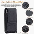 ⚡Waist Belt Cell Phone Pouch 📱 Multi-Pocket Leather Holster with Card Holder