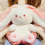🍓Strawberry Bunny Transformed into Little Rabbit🎀 Fruit Doll Plush Toy🐰