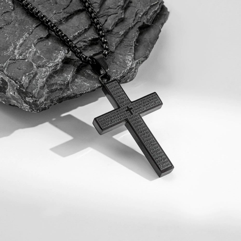 ✝️Lord's Prayer Scibble Cross Necklace🎁🕯️