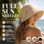 Women's Bowknot Wide Brim Sun Protective Hat