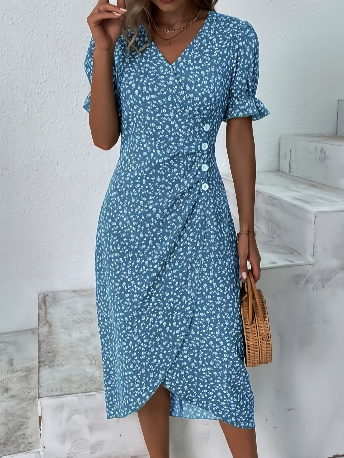 🌷Women's Floral V-neck Printed Dress